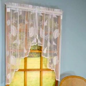 Two Tradewinds Lace Curtain Valances
